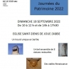 affiche visite de l'église Saint Denis de Joué l'Abbé - Journées du Patrimoine 2022